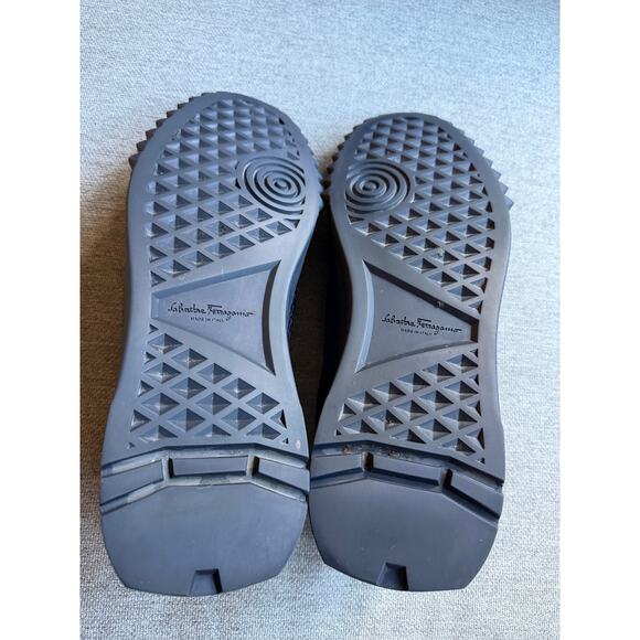 Salvatore Ferragamo Woven Slip on Sneaker Leather Blue Men's Sz 14 Preppy - Picture 7 of 13